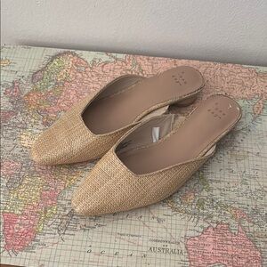 Tan Textured Mules